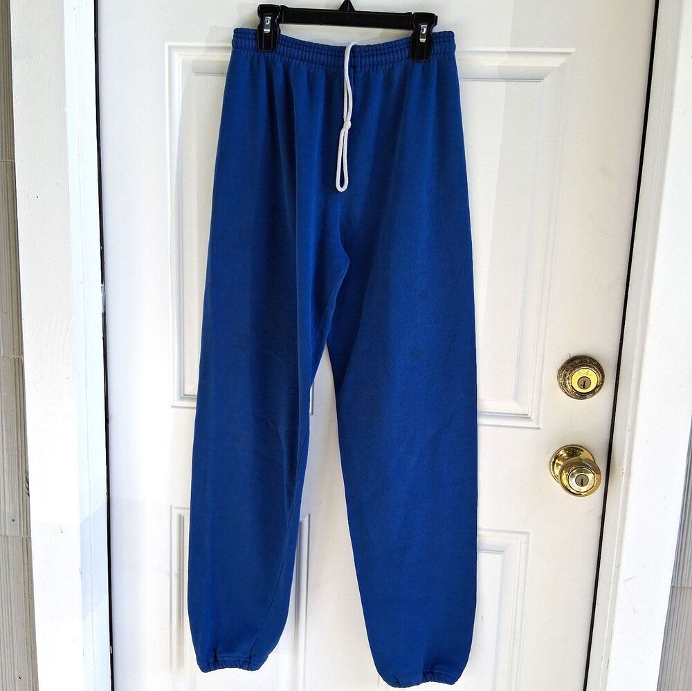 men's sweatpants medium Jerzees blue elastic waist with drawstring